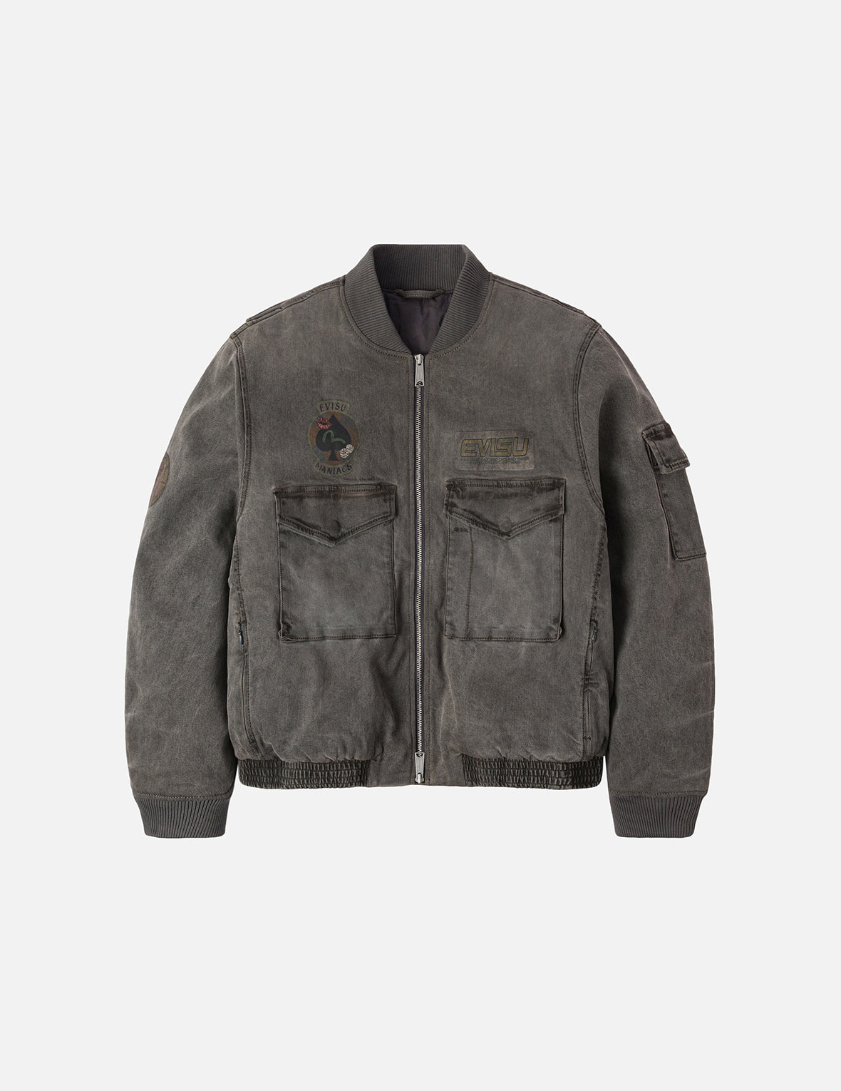 重度水洗徽章印花常规版型夹棉飞行员外套